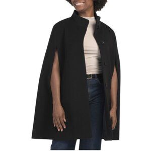 ICONS BY CINZIA ROCCA Wool Blend Stand Collar Cape With Front Arm Openings